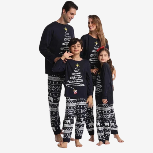 Xmas Firework Print Matching Pajamas Set