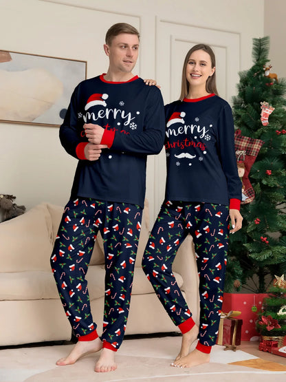 Merry Christmas Print Pajamas Set