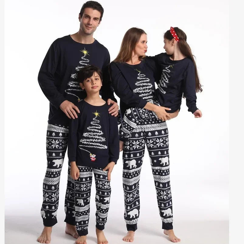 Xmas Firework Print Matching Pajamas Set